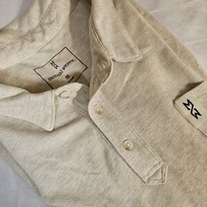 Mutual Weave Men’s Cream Long-Sleeve Polo